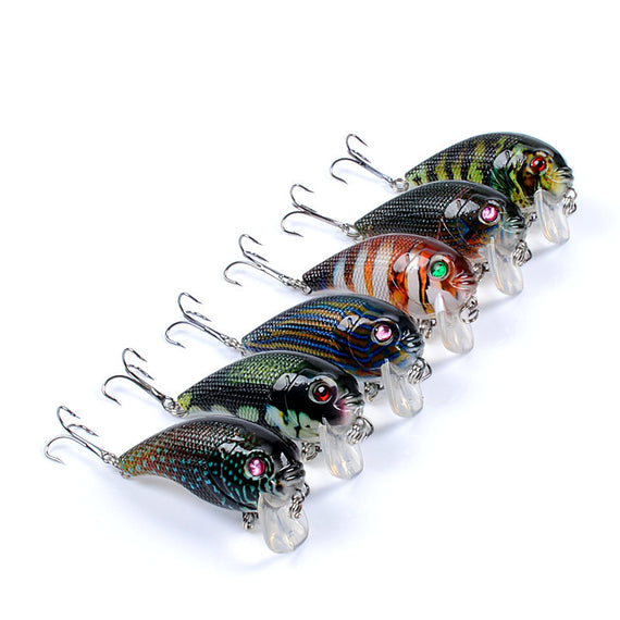 6x Popper Poppers 5cm Fishing Lure Lures Surface Tackle Fresh Saltwater