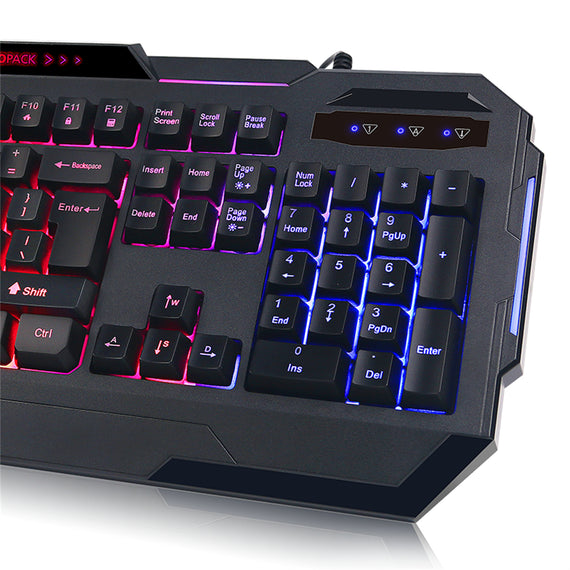 Rainbow Backlit Gaming Keyboard 19 Game Anti Ghosting Keys USB 2.0 Interface AU