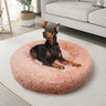 Pet Dog Bedding Warm Plush Round Comfortable Nest Comfy Sleeping kennel Pink Large 90cm