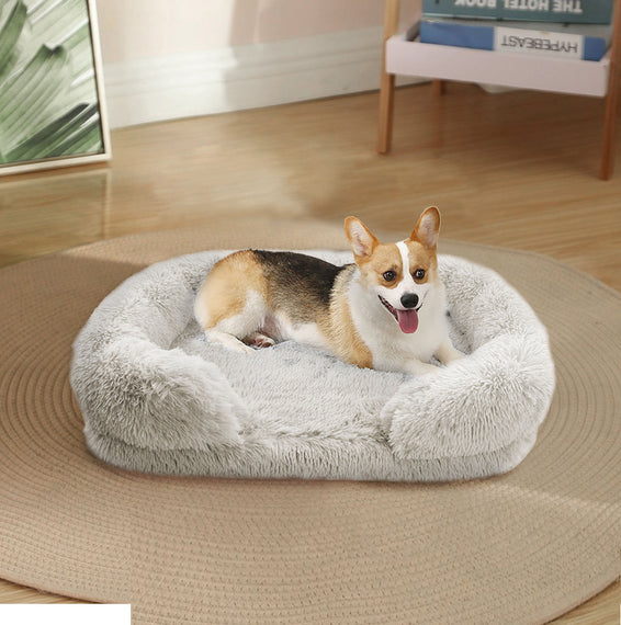 Dog Pet Warm Soft Plush Nest Comfy Kennel Sleeping Calming Bed Memory Foam XL