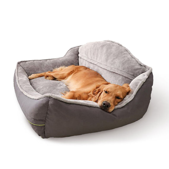 Sofa-Style Dog Bed Waterproof Washable Soft High Back Comfy Sleeping Kennel M