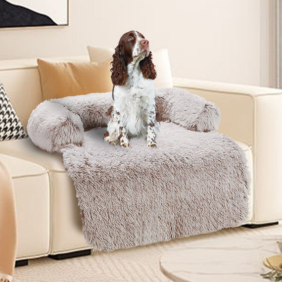 Pet Sofa Bed Dog Calming Sofa Cover Protector Cushion Plush Mat S