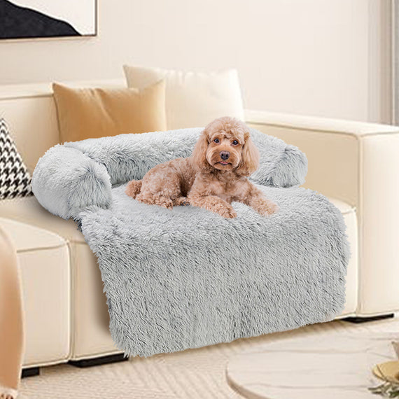 Kids Pet Sofa Bed Dog Cat Calming Waterproof Sofa Cover Protector Slipcovers L
