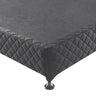 Mattress Base Ensemble King Size Solid Wooden Slat in Charcoal with Removable Cover