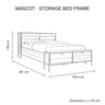 Queen Size Storage Bed Farme in Oak Colour with Particle Board Contraction and Metal Legs