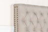Bed Head Double Size French Provincial Headboard Upholsterd Fabric Beige