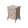 Bedside Table Oak Wood Plywood Veneer White Washed Finish Storage Drawers