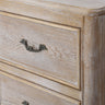 Bedside Table Oak Wood Plywood Veneer White Washed Finish Storage Drawers