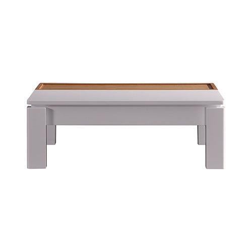 Coffee Table High Gloss Finish Lift Up Top MDF White Ash Colour Interior Storage