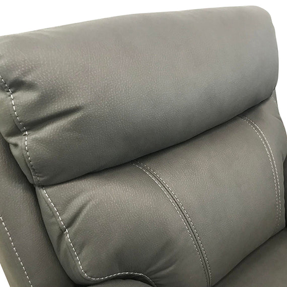 3+1+1 Seater Electric Recliner Sofa In Luxe Rhino Polyester Plywood Fabric In Ash Colour with Plastic Black Base