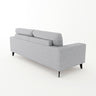 3 Seater Sofa Light Grey Fabric Lounge Set for Living Room Couch with Solid Wooden Frame Black Legs