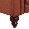 3 Seater Brown Sofa Lounge Chesterfireld Style Button Tufted in Faux Leather