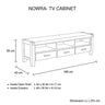 TV Cabinet with 3 Storage Drawers with Shelf Solid Acacia Wooden Frame Entertainment Unit in Oak Colour