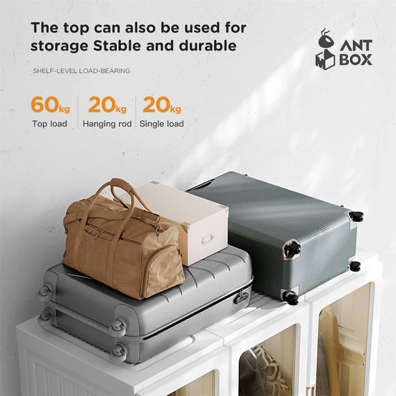 Antbox Cubes Storage Folding Cabinet Wardrobe With 9 Grids&6 Doors &1 Hanger
