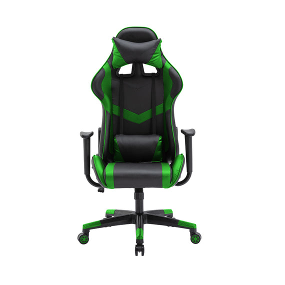 Mason Taylor 909 Gaming Office Chair Home Computer Chairs Racing PVC Leather Seat - Green