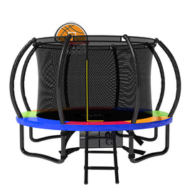 POP MASTER 6FT Curved Trampoline 5 Year Warranty Only For Frame With Free Bonus Package w/ Basketball Hoop Ladder Kids Children Outdoor - 16FT