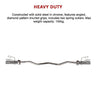 Chrome Olympic Curl Bar Barbell Heavy Duty EZ with Spring Collars