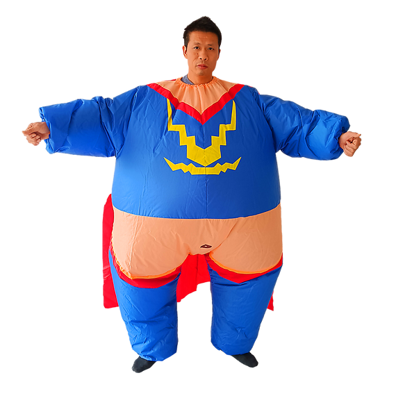 Super Hero Fancy Dress Inflatable Suit - Fan Operated Costume