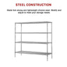 Modular Chrome Wire Storage Shelf 1500 x 350 x 1800 Steel Shelving