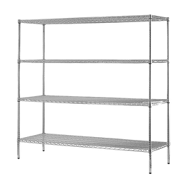 Modular Chrome Wire Storage Shelf 1500 x 600 x 1800 Steel Shelving