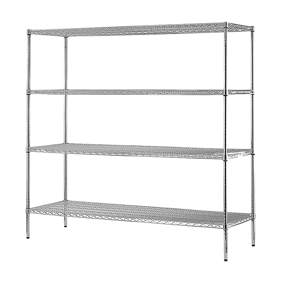 Modular Chrome Wire Storage Shelf 1500 x 600 x 1800 Steel Shelving