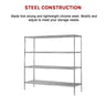 Modular Chrome Wire Storage Shelf 1500 x 600 x 1800 Steel Shelving