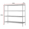 Modular Chrome Wire Storage Shelf 1500 x 600 x 1800 Steel Shelving