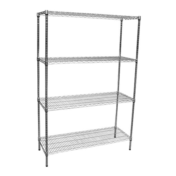 Modular Chrome Wire Storage Shelf 1200 x 450 x 1800 Steel Shelving