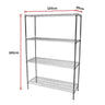 Modular Chrome Wire Storage Shelf 1200 x 450 x 1800 Steel Shelving