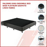 Palermo King Ensemble Bed Base Platinum Graphite Linen Fabric