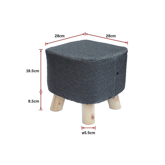 Fabric Ottoman Foot Stool Rest Pouffe Footstool Wood Storage Padded Seat