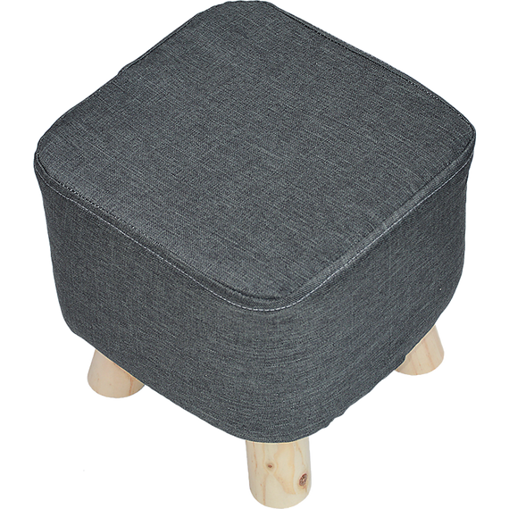 Fabric Ottoman Foot Stool Rest Pouffe Footstool Wood Storage Padded Seat