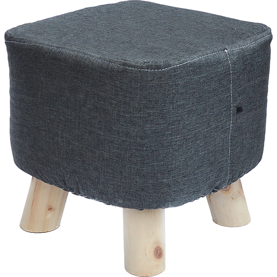 Fabric Ottoman Foot Stool Rest Pouffe Footstool Wood Storage Padded Seat