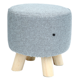 Fabric Ottoman Foot Stool Rest Pouffe Footstool Wood Storage Padded Seat