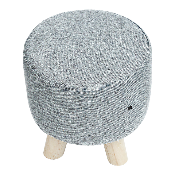 Fabric Ottoman Foot Stool Rest Pouffe Footstool Wood Storage Padded Seat