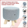 Fabric Ottoman Foot Stool Rest Pouffe Footstool Wood Storage Padded Seat