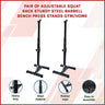 Pair of Adjustable Squat Rack Sturdy Steel Barbell Bench Press Stands GYM/HOME