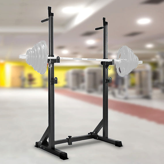 Commercial Squat Rack Adjustable Pair Fitness Exercise Weight Lifting Gym Barbell Stand