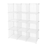 12 Cube Wire Grid Organiser Bookcase Storage Cabinet Wardrobe Closet White