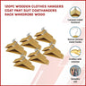120pc Wooden Clothes Hangers Coat Pant Suit Coathangers Rack Wardrobe Wood