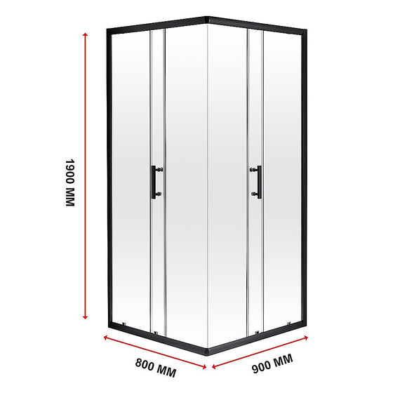 800 x 900mm Sliding Door Nano Safety Glass Shower Screen By Della Francesca