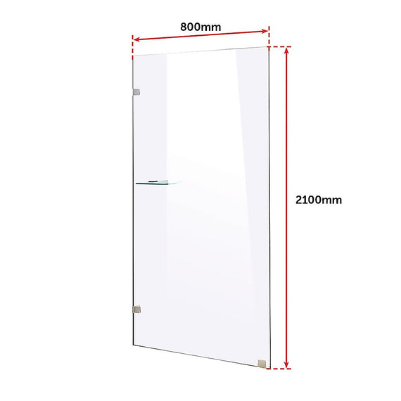 800 x 2100mm Frameless 10mm Safety Glass Shower Screen