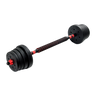 30kg Adjustable Rubber Dumbbell Set Barbell Home GYM Exercise Weights