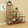 Indoor Outdoor Garden Plant Stand Planter Flower Pot Shelf Wooden Shelving - 12 Shelves