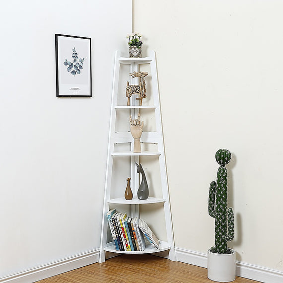 Corner Ladder Shelf Bookcase Display Storage Unit