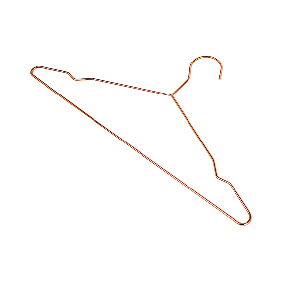 Adult 16.5" Rose Gold Shiny Metal Wire Coat Suit Top Clothes Hangers (60pc per set)