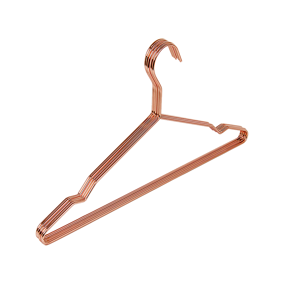 Adult 16.5" Rose Gold Shiny Metal Wire Coat Suit Top Clothes Hangers (30pc per set)