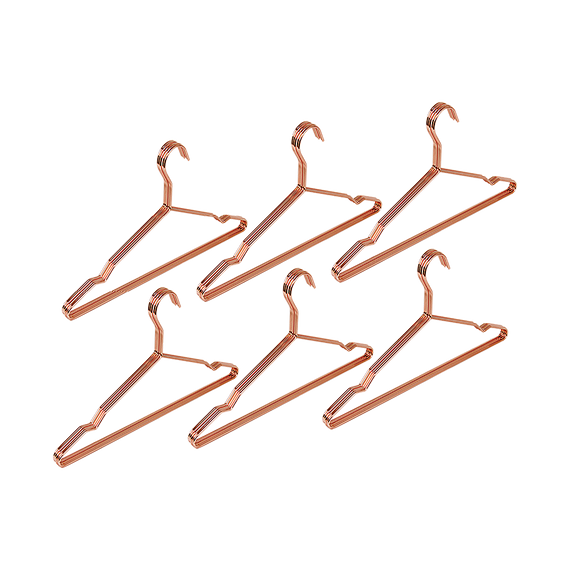 Adult 16.5" Rose Gold Shiny Metal Wire Coat Suit Top Clothes Hangers (30pc per set)