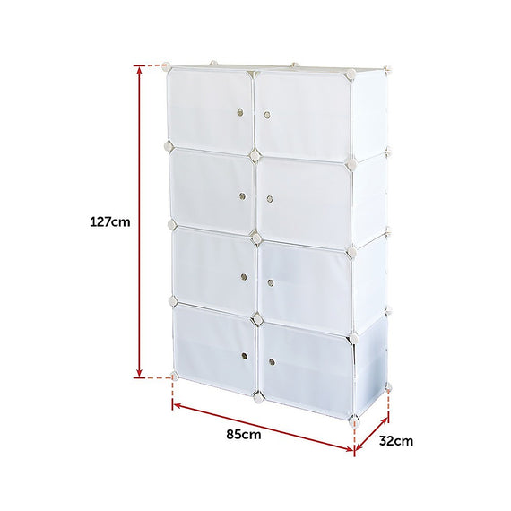 White Cube DIY Shoe Cabinet Rack Storage Portable Stackable Organiser Stand