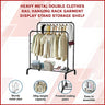 Heavy Metal Double Clothes Rail Hanging Rack Garment Display Stand Storage Shelf